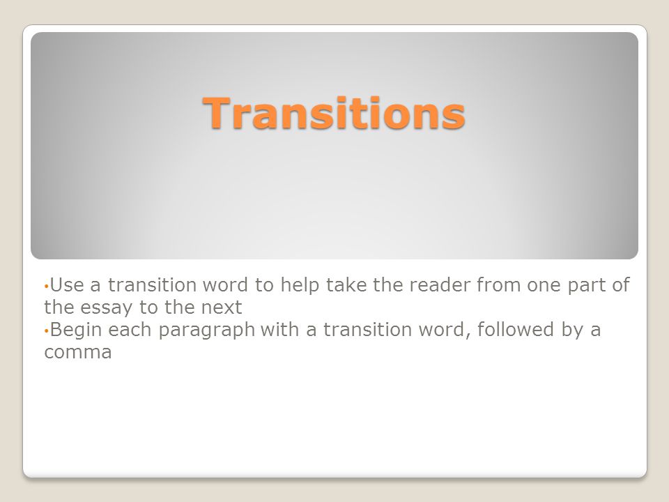 transitions for essay