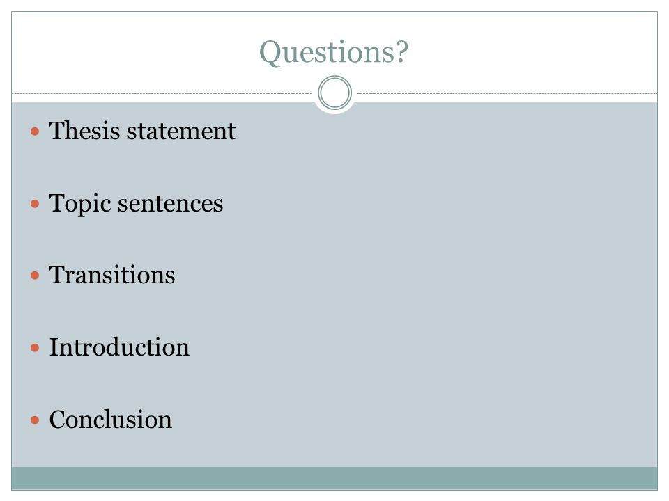 thesis transition thesis transition