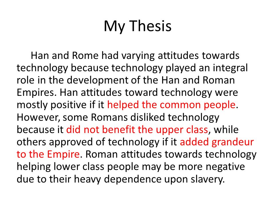 Thesis Statement On Technology
