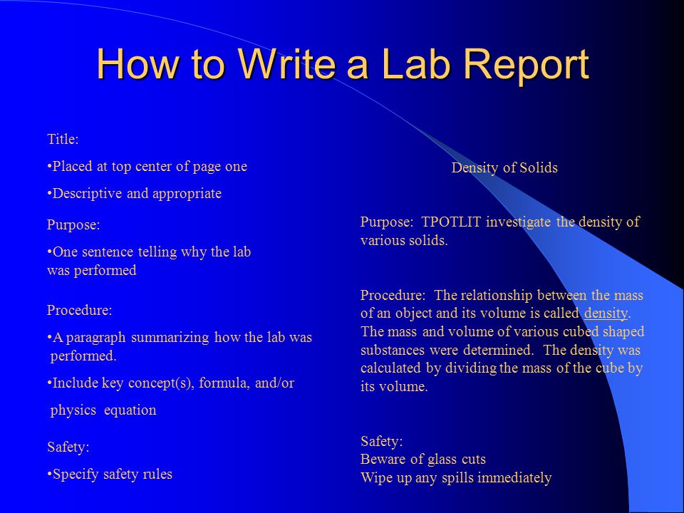 lab report theory lab report theory