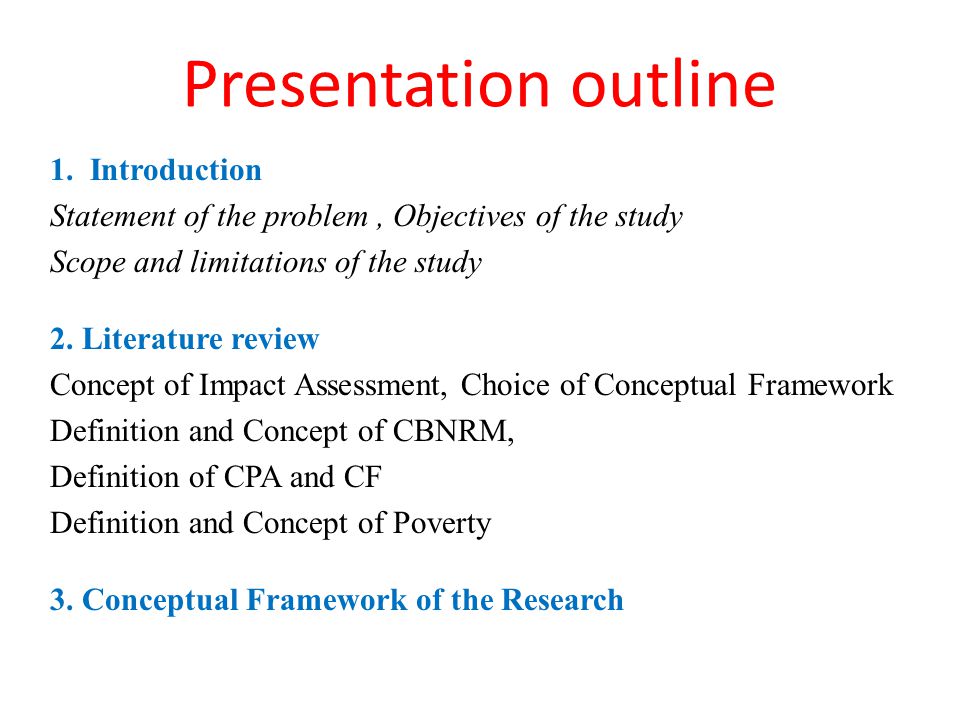 Presentation outline 1.