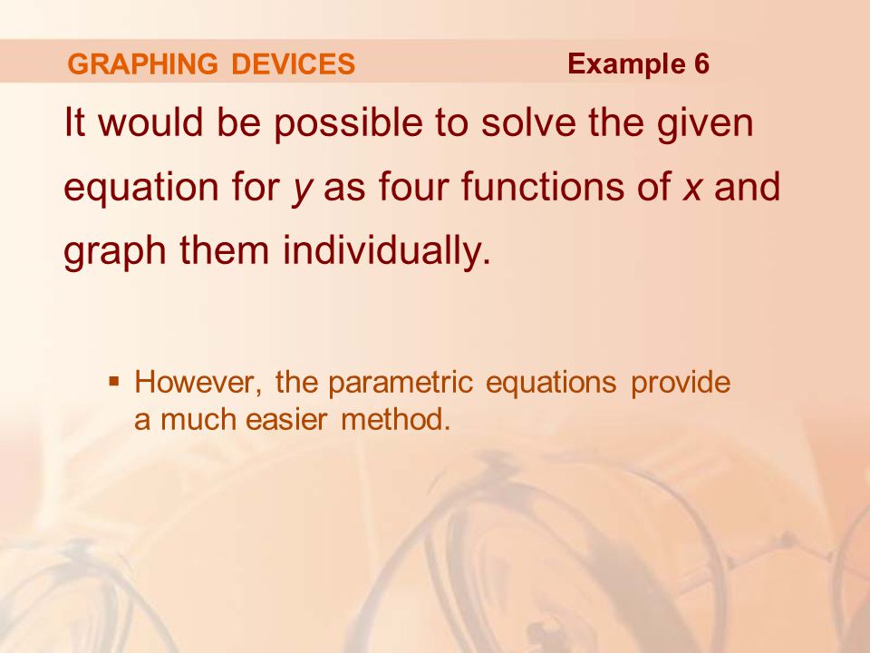Parametric Equations And Polar Coordinates 10 It Would Be Possible To Solve The Given Equation For Y As Four Functions Of X