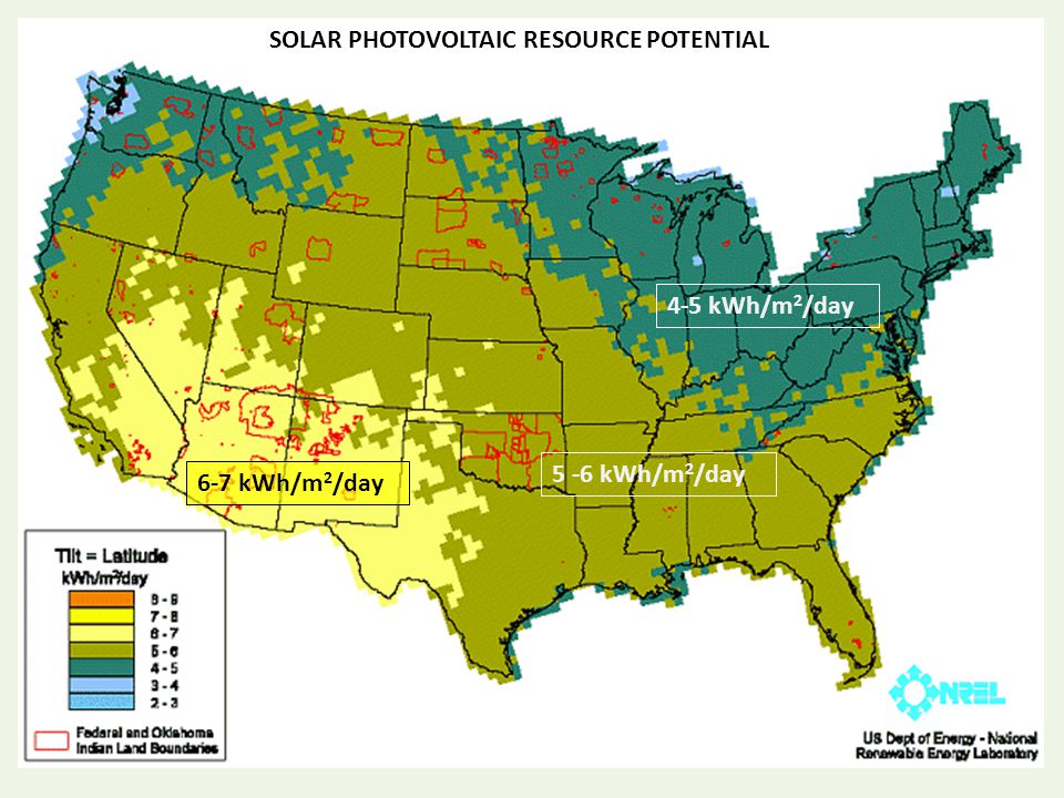 5 -6 kWh/m 2 /day 4-5 kWh/m 2 /day 6-7 kWh/m 2 /day SOLAR PHOTOVOLTAIC RESOURCE POTENTIAL