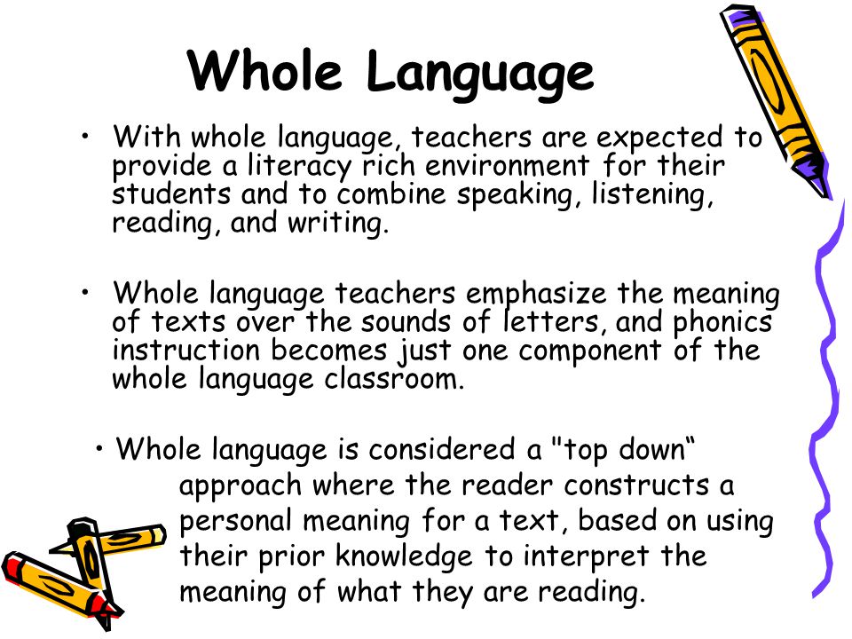 phonics vs whole language phonics vs whole language