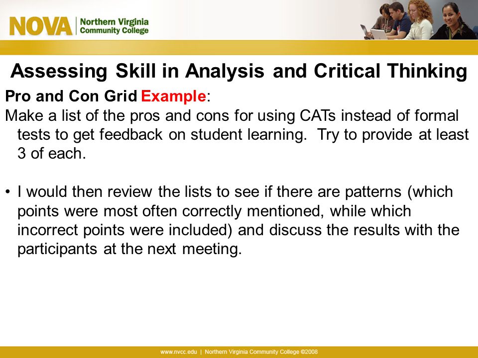 Critical thinking assessment test cat