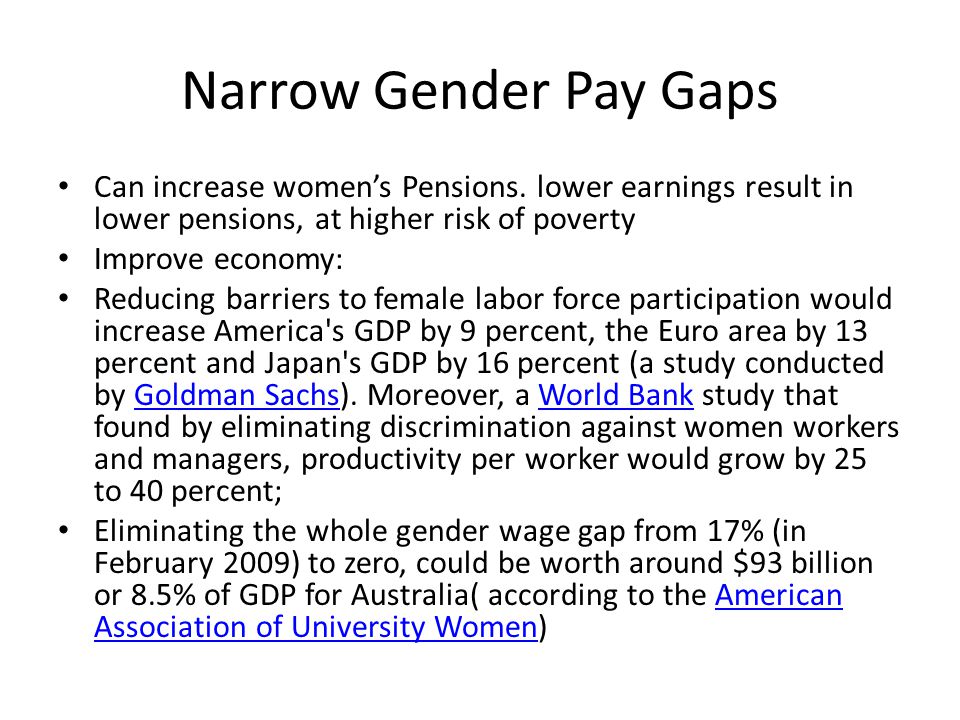 Narrow Gender Pay Gaps Can increase women’s Pensions.