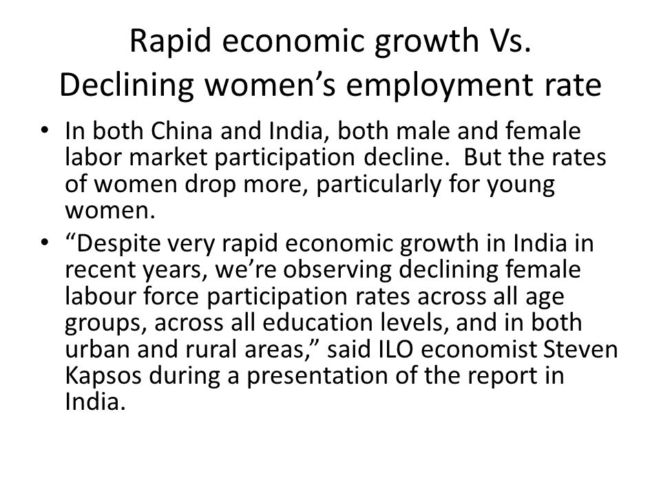 Rapid economic growth Vs.