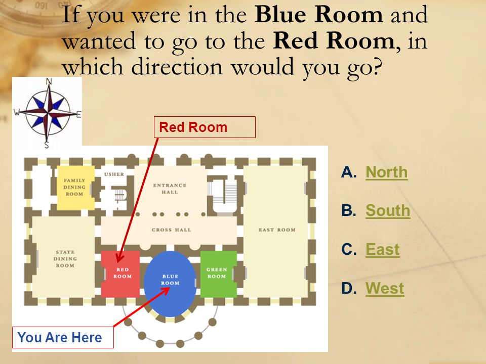 Blue RoomGreen Room You found your way from the Blue Room to the Green Room!