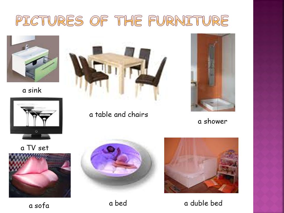 a table and chairs a sink a TV set a sofa a bed a duble bed a shower
