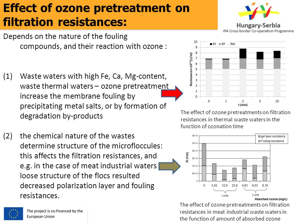 Effect of ozone pretreatment on filtration resistances:..