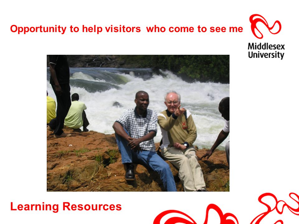 Learning Resources Opportunity to help visitors who come to see me