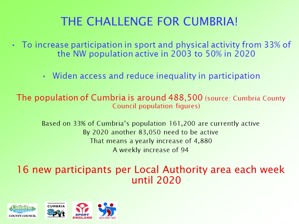 THE CHALLENGE FOR CUMBRIA.