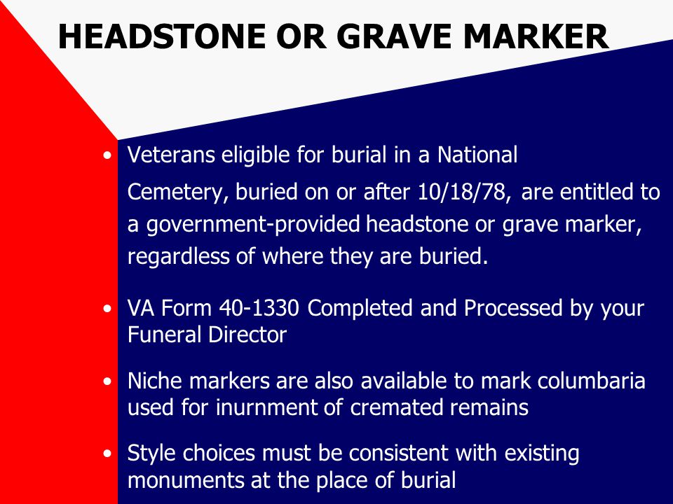 veterans benefits military honors burial in national cemeteries form 40 1330