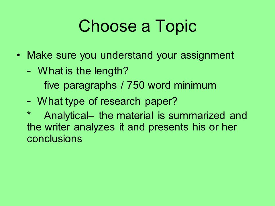 Choose topic research paper