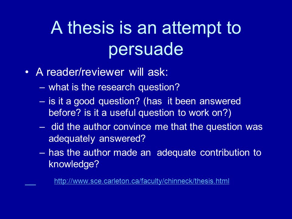 a thesis is a thesis is