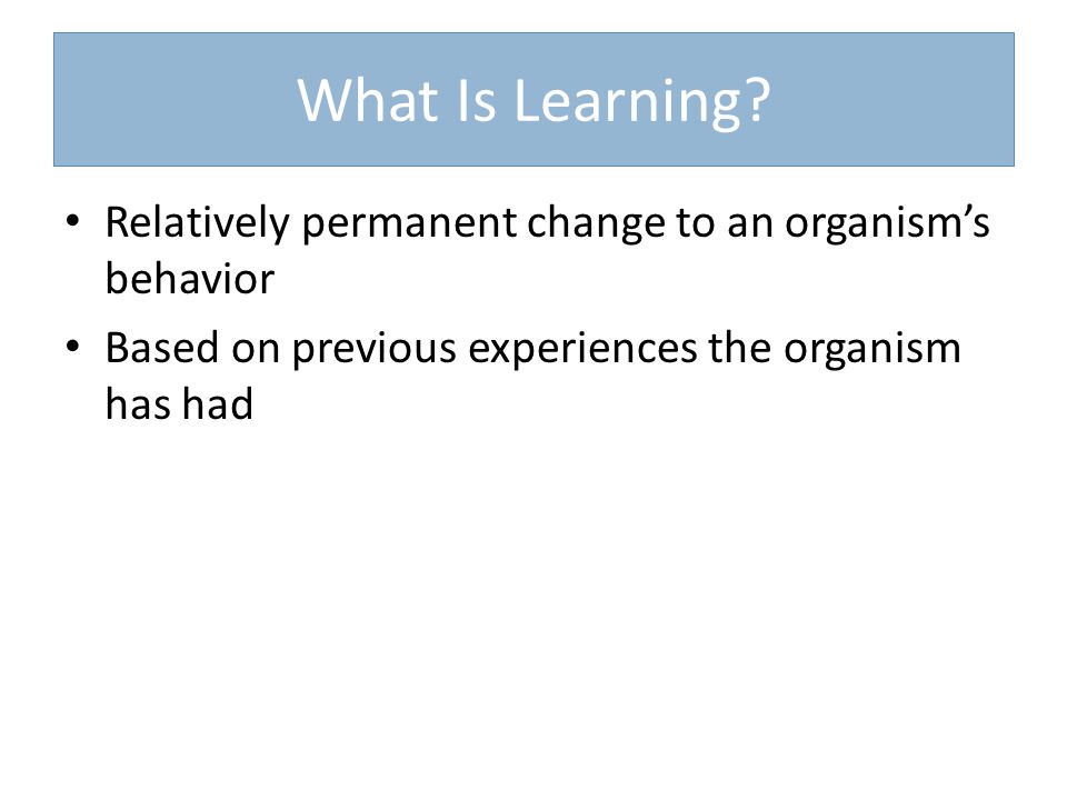 What Is Learning.