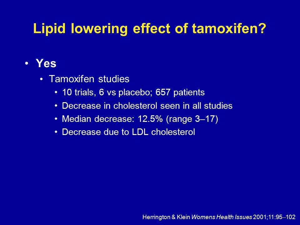Lipid lowering effect of tamoxifen.