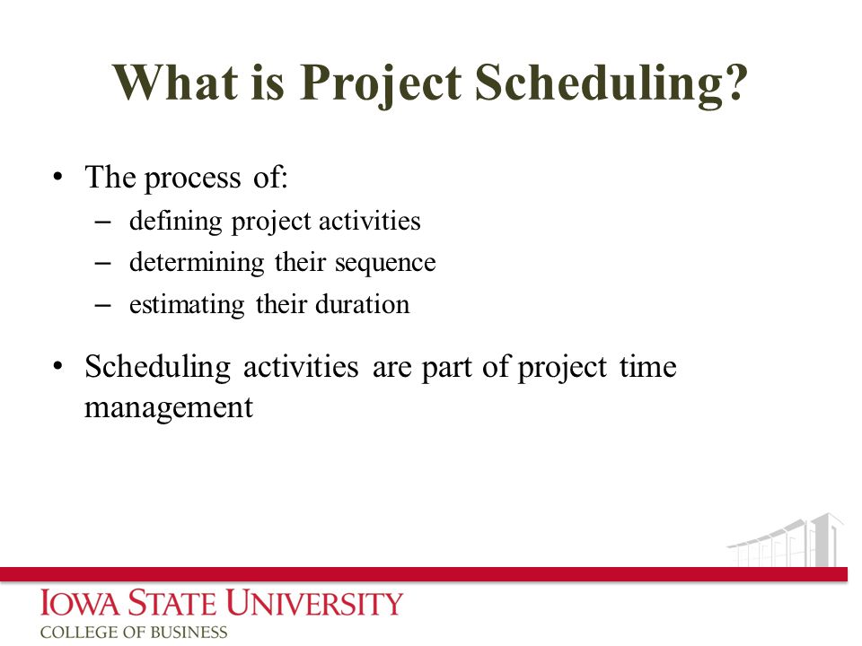 What is Project Scheduling.