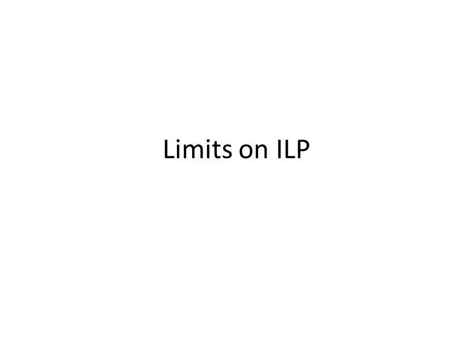 Limits on ILP