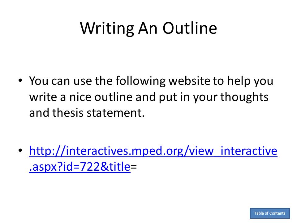 Write My Thesis And Outline For Me