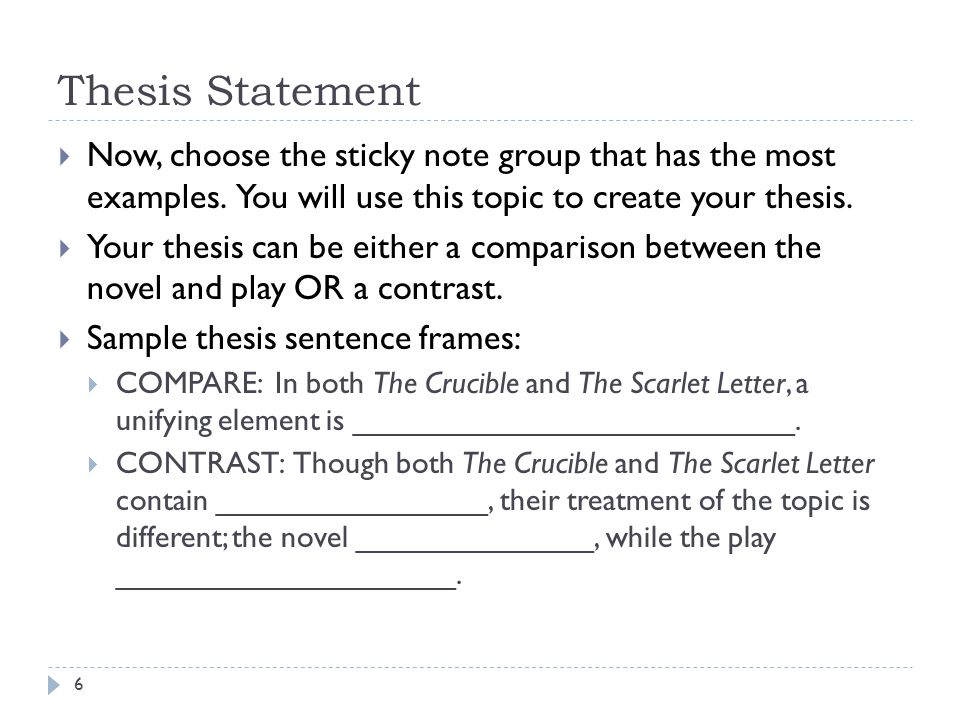 Example of a thesis statement for the scarlet letter