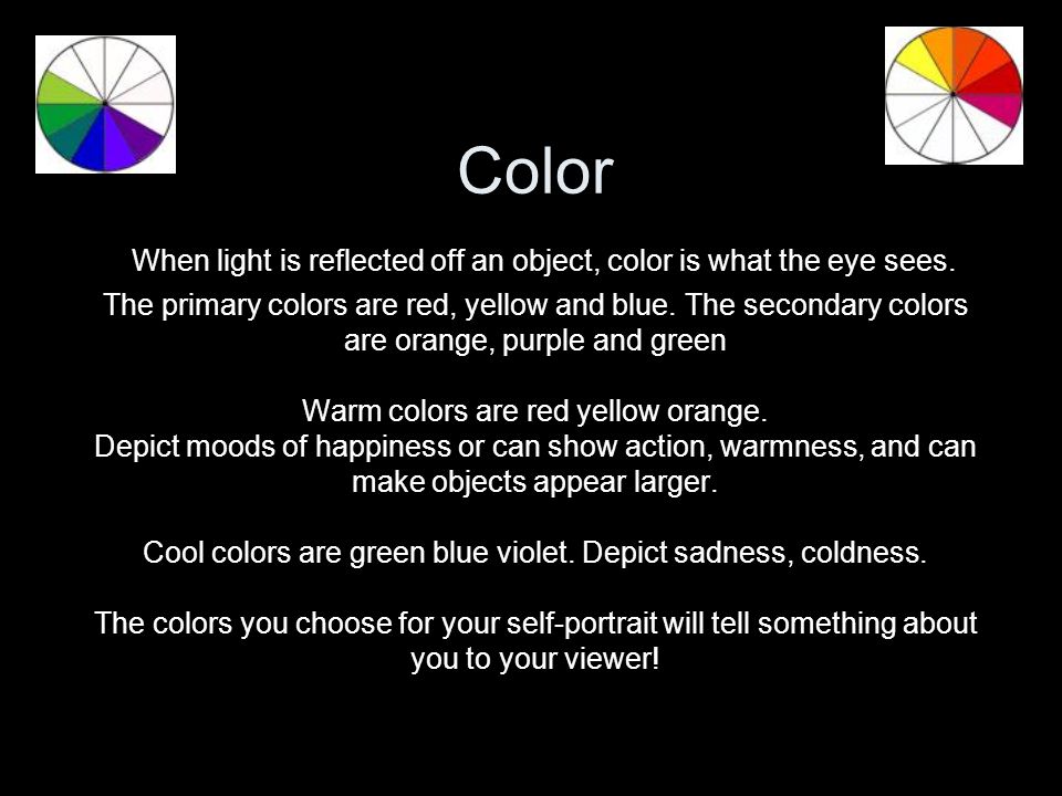 Color When light is reflected off an object, color is what the eye sees.