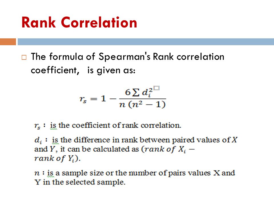 Correlation And Regression Dr Ghada Abo Zaid 40 Rank Correlation The Formula Of Spearman S Coefficient