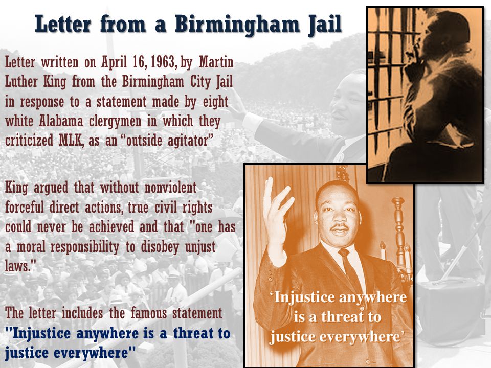 letter to clergymen by martin luther “letter from birmingham jail” martin luther king jr wrote the “letter from a birmingham jail,” after an unjust proposal made by eight white clergymen. letter to clergymen by martin luther “letter from birmingham jail” martin luther king jr wrote the “letter from a birmingham jail,” after an unjust proposal made by eight white clergymen.