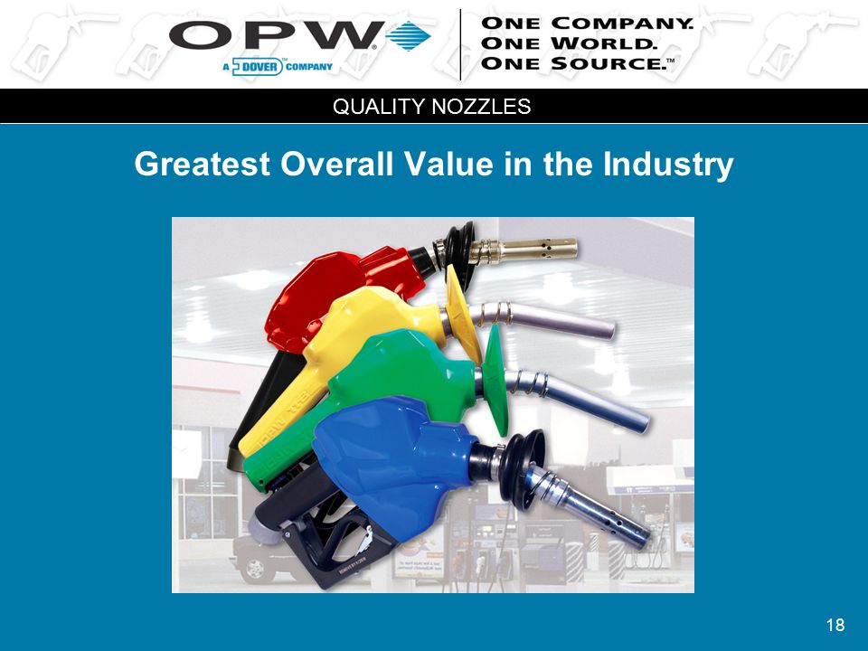 18 Greatest Overall Value in the Industry QUALITY NOZZLES