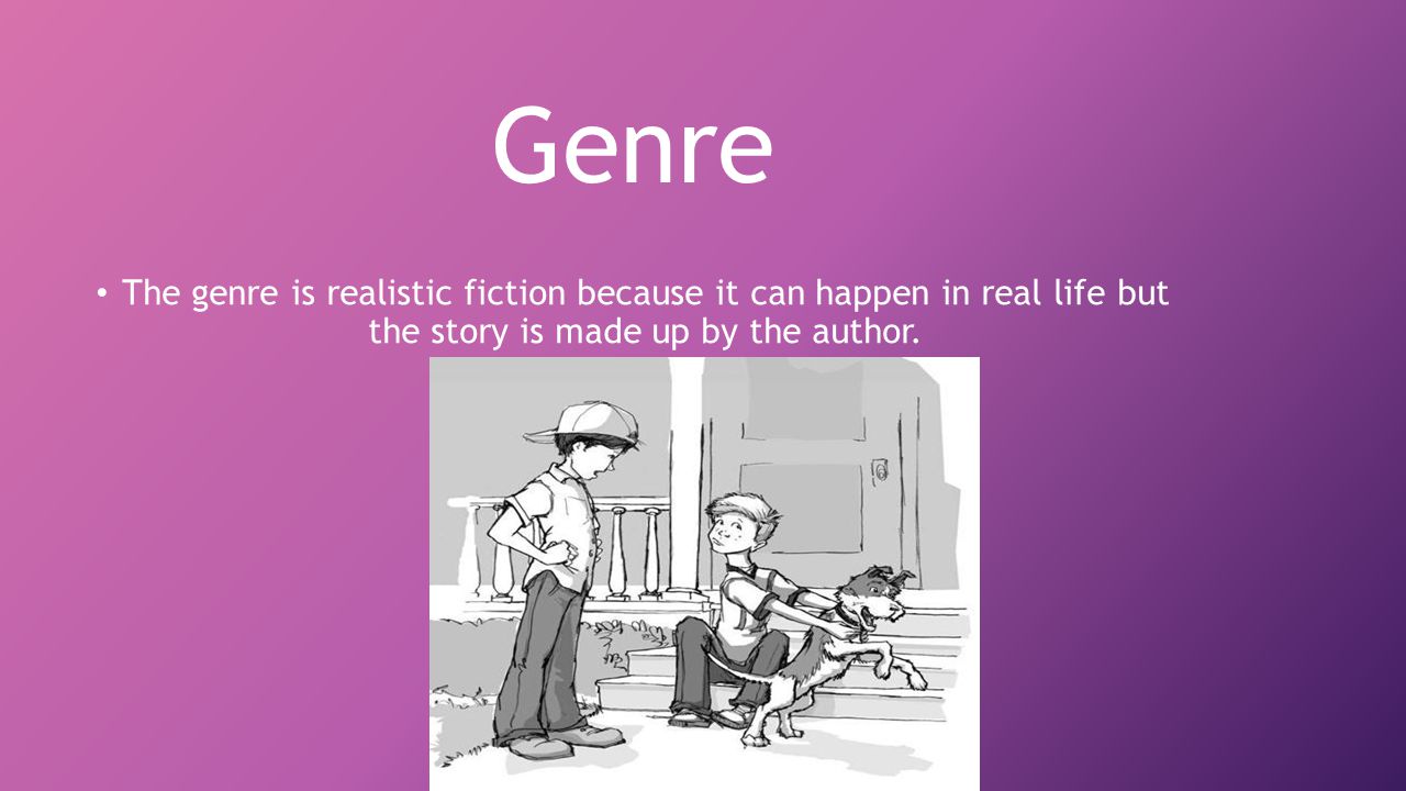 Genre The genre is realistic fiction because it can happen in real life but the story is made up by the author.