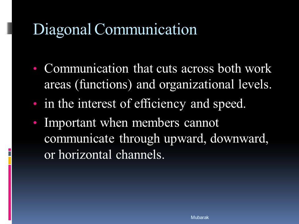 diagonal communication diagonal communication