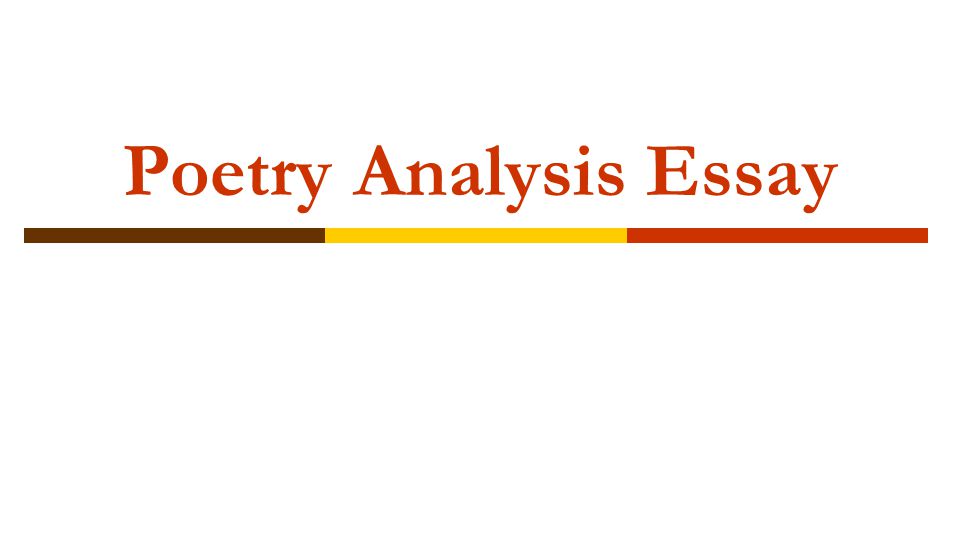 Analysis poetry essay