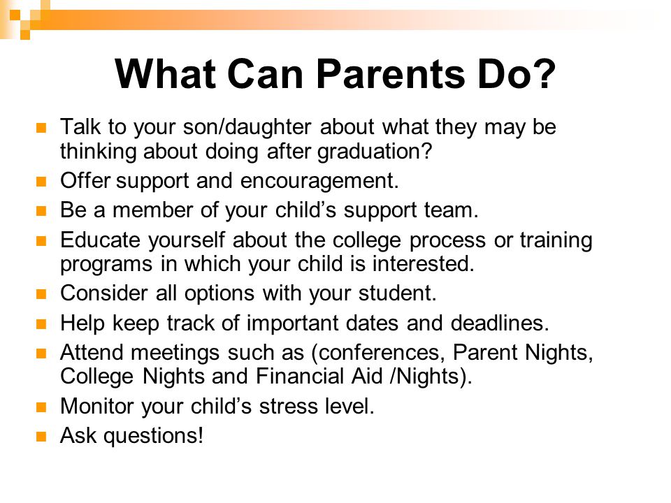 What Can Parents Do.