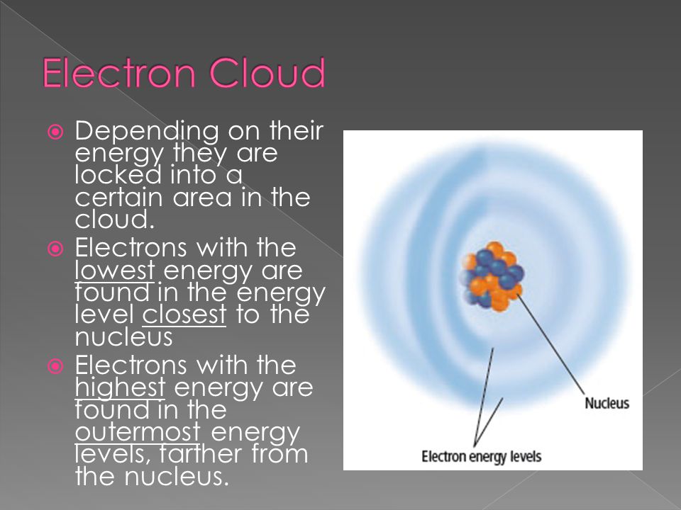  Depending on their energy they are locked into a certain area in the cloud.