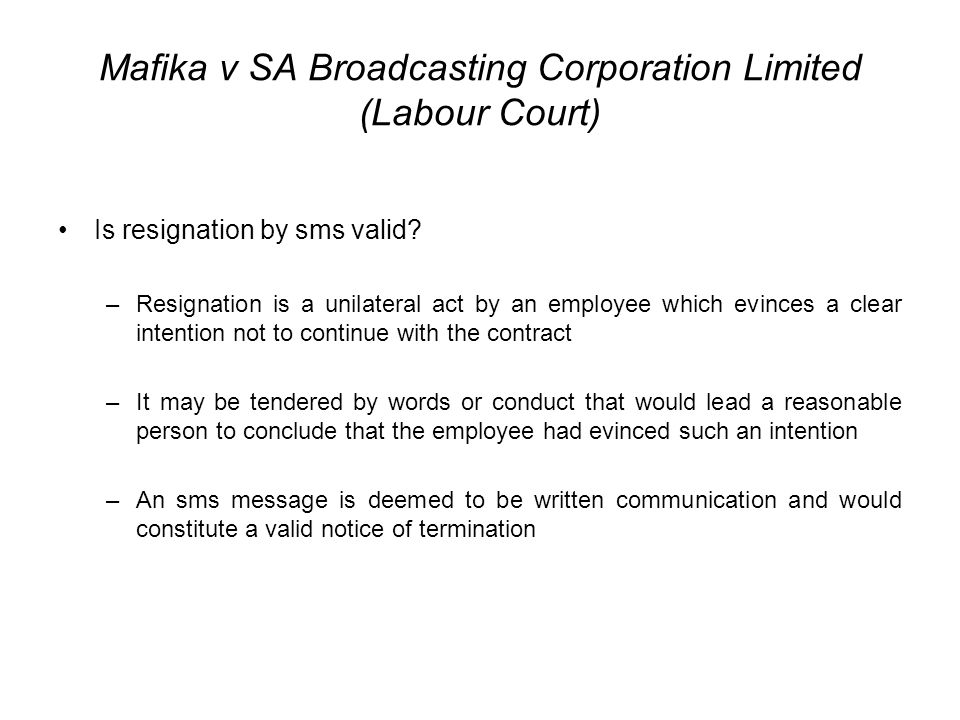 tendered resignation