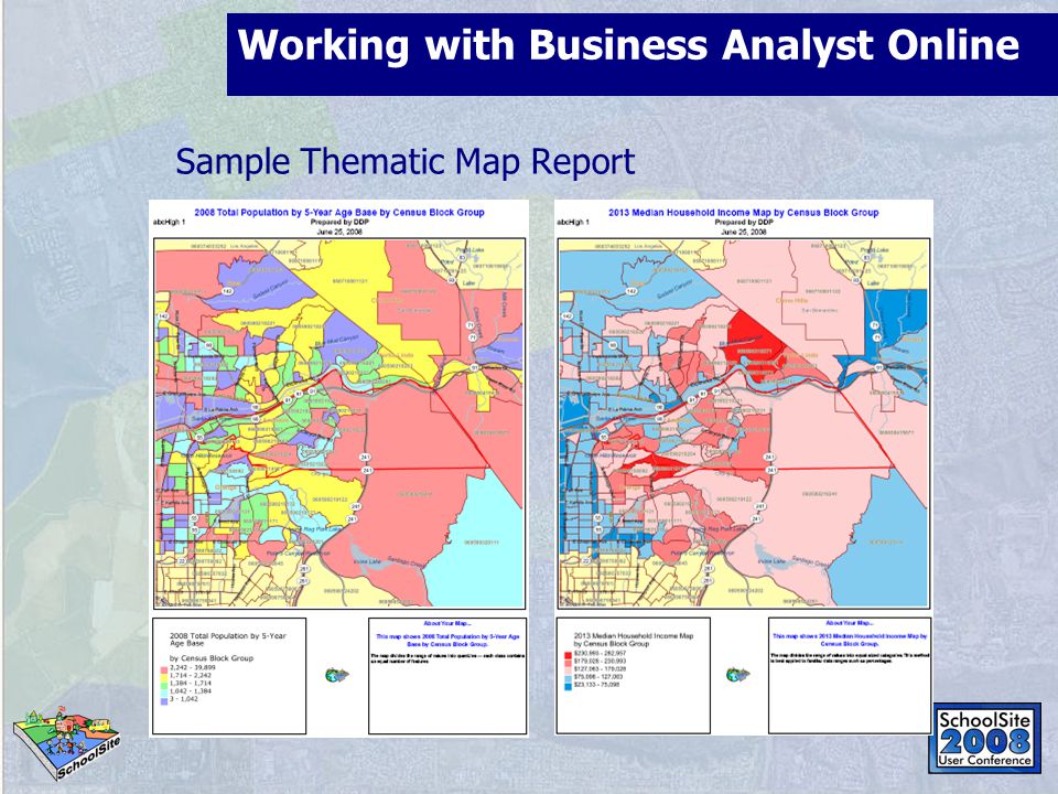 Sample Thematic Map Report Working with Business Analyst Online