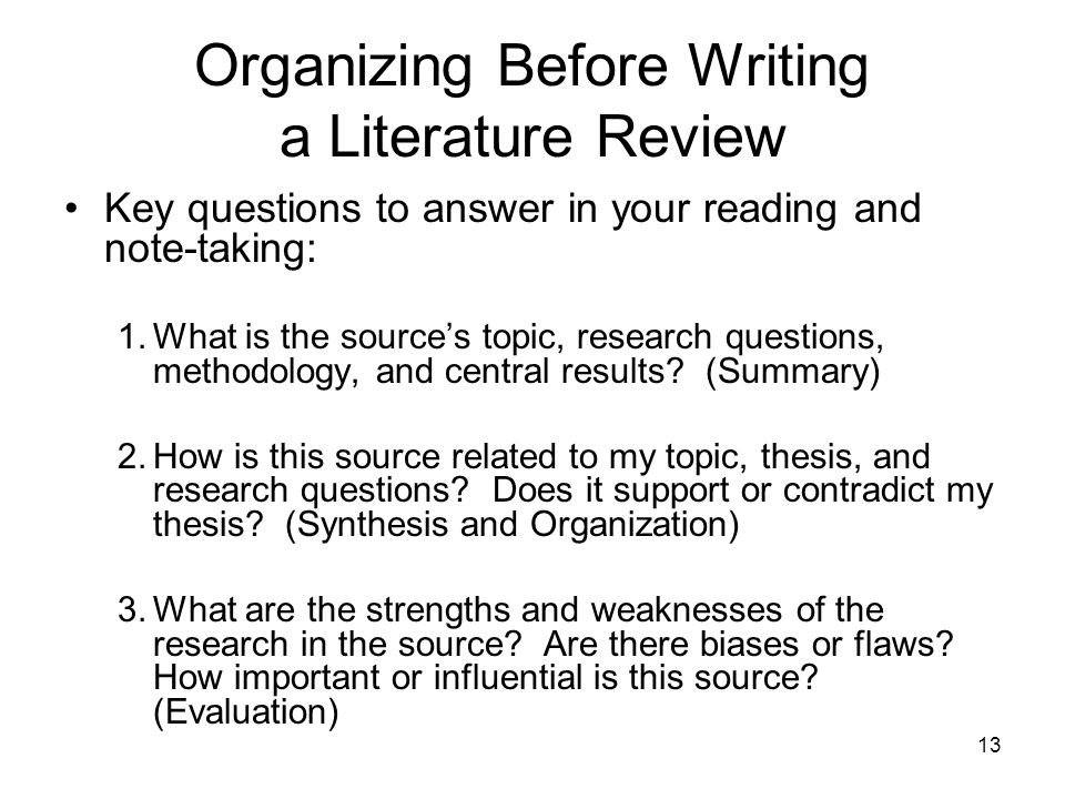 Method literature review