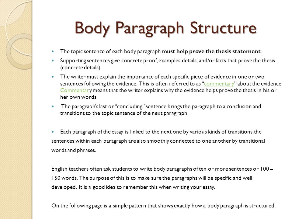 define body paragraph