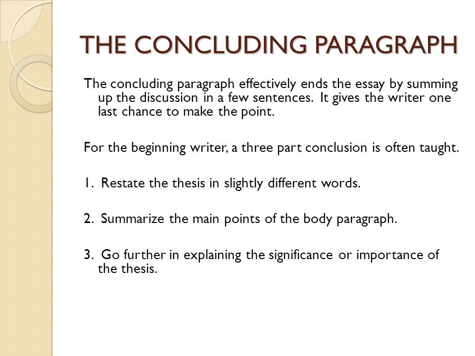 How to write a good conclusion paragraph for an english essay