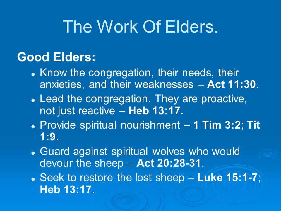 The Work Of Elders.