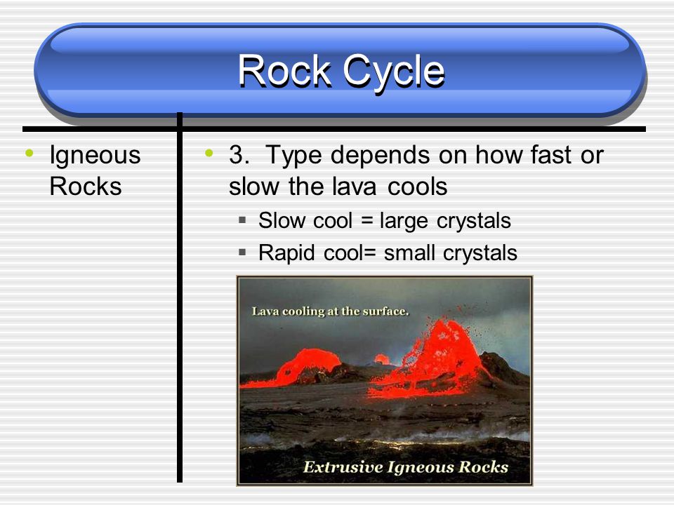 Rock Cycle Igneous Rocks 3.