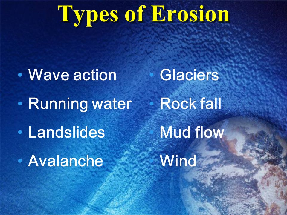 3 types of erosion