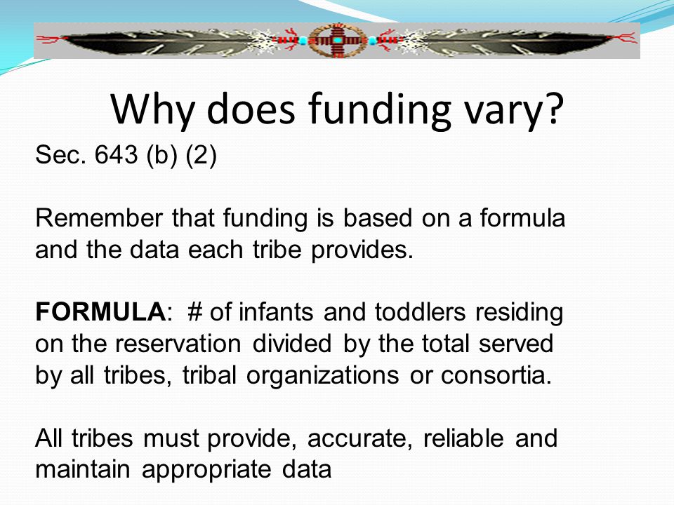 Why does funding vary. Sec.