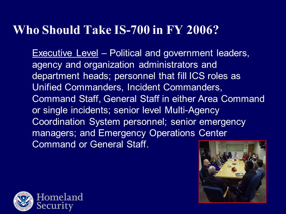 Who Should Take IS-700 in FY 2006.