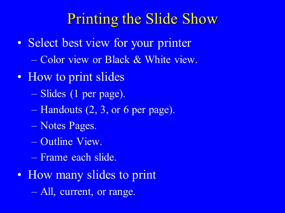 Changing Slide Colors Save your presentation first.
