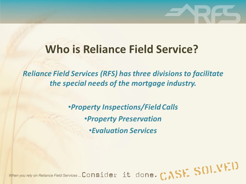 Who is Reliance Field Service.