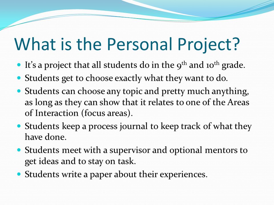 what to do a project on