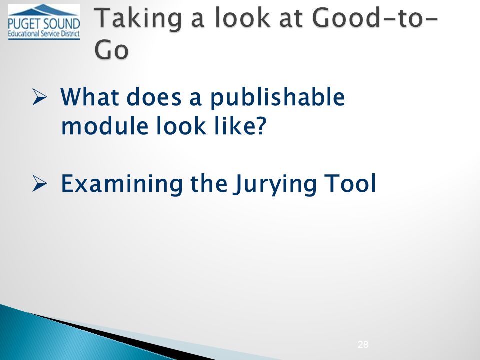  What does a publishable module look like  Examining the Jurying Tool 28