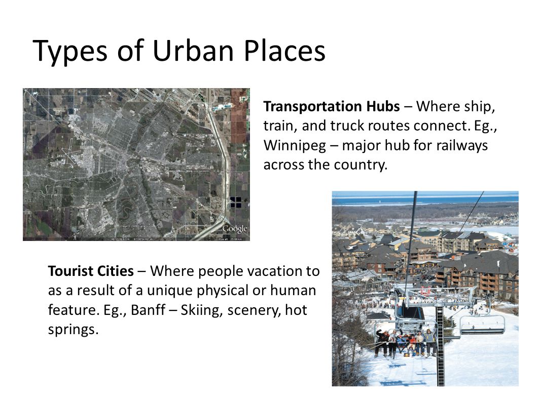 Transportation Hubs – Where ship, train, and truck routes connect.