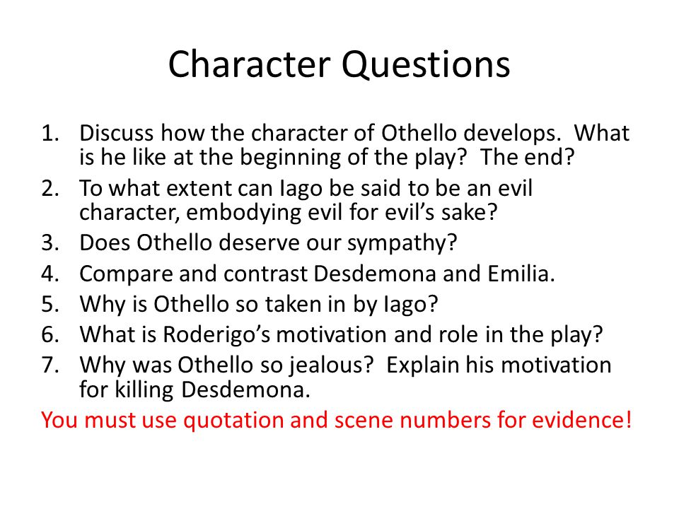 Othello Essay Questions